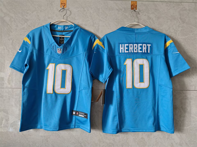 Women's Los Angeles Chargers #10 Justin Herbert Blue 2025 F.U.S.E. Alternate Vapor Limited Stitched Football Jersey(Run Small)